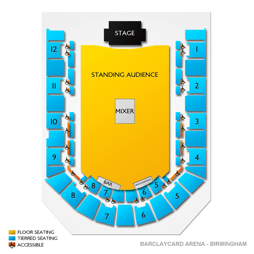 Utilita Arena Birmingham Venue Map