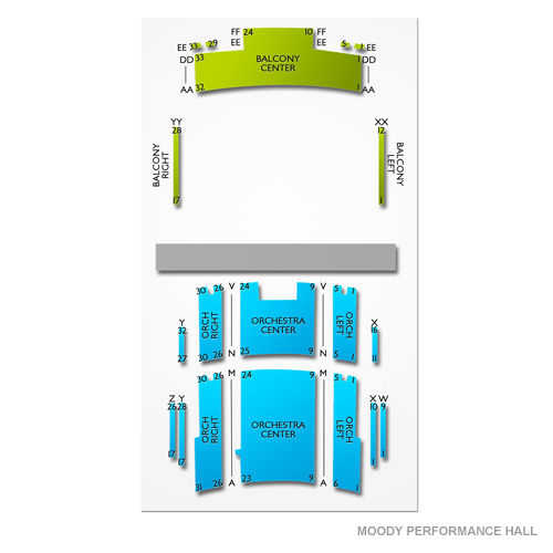 Moody Performance Hall Venue Map
