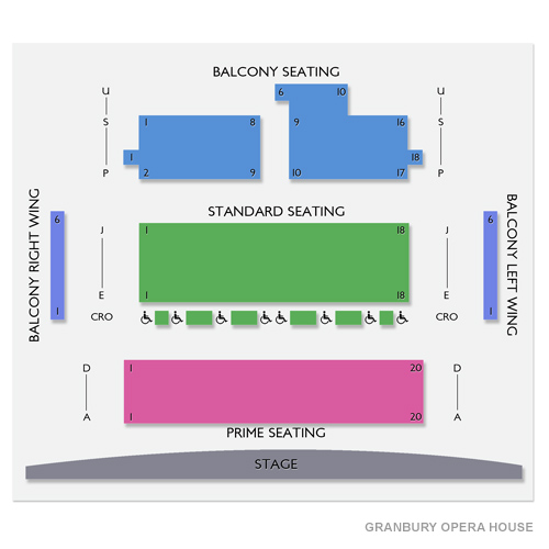 Granbury Opera House Venue Map