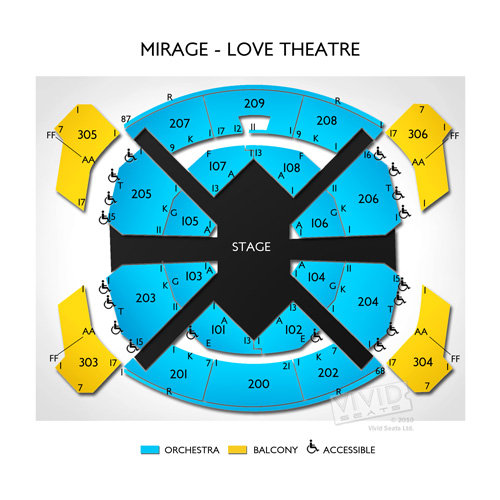 Love Theatre at The Mirage Seating Chart Vivid Seats