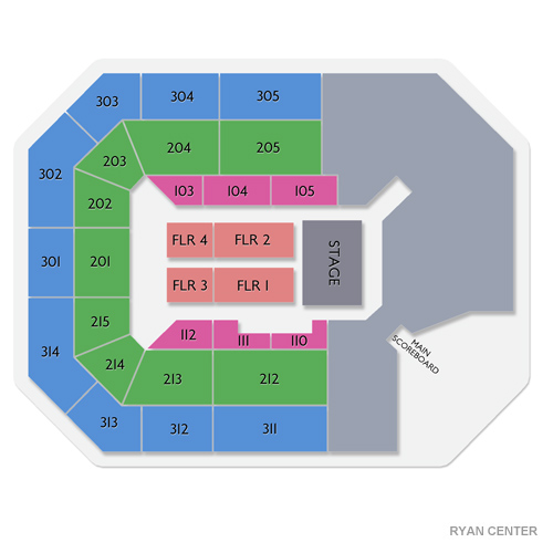 Ryan Center Venue Map