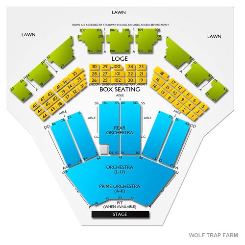 Wolf Trap Seating Chart With Seat Numbers