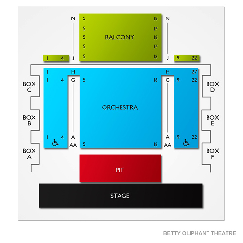 Betty Oliphant Theatre Seating Chart | Vivid Seats