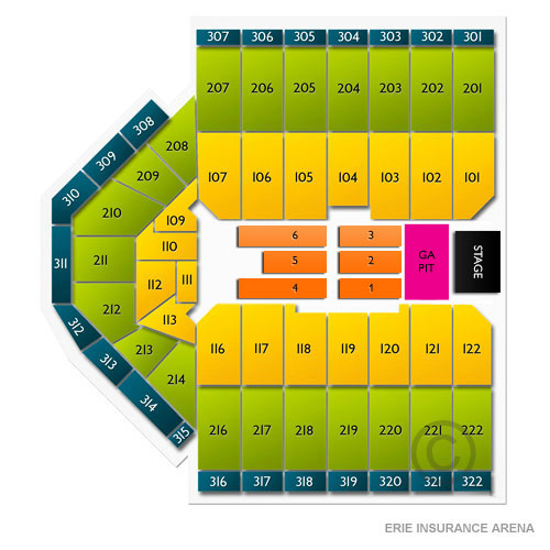 Erie Insurance Arena Venue Map