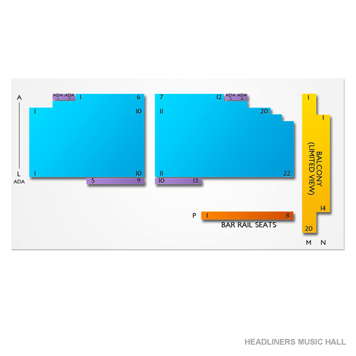 Headliners Music Hall Venue Map