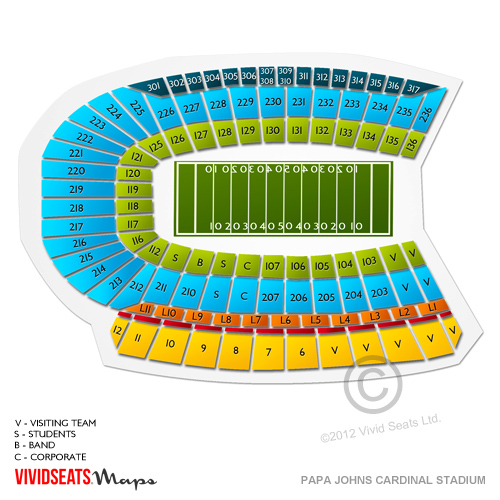 Papa Johns Cardinal Stadium Seating Chart Vivid Seats