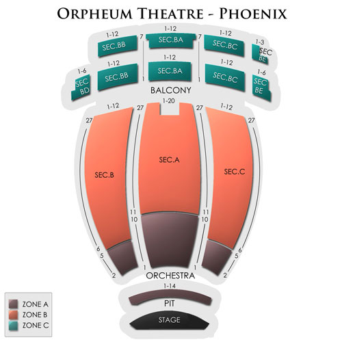 Phoenix Orpheum Seating Chart