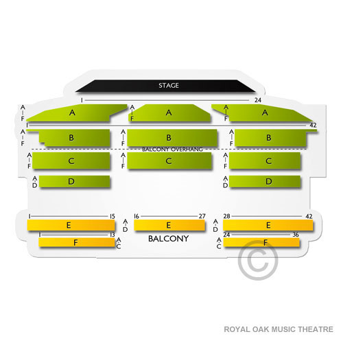 Royal Oak Music Theatre Venue Map