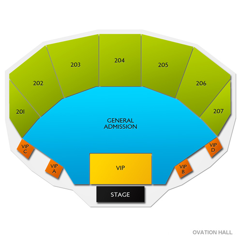 Ovation Hall at Ocean Casino Resort Venue Map