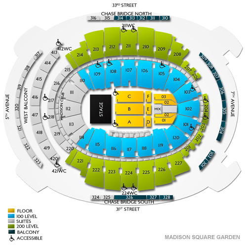 Madison Square Garden Venue Map