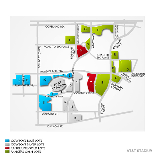 Dallas Cowboys Parking Lots & Passes at AT&T Stadium