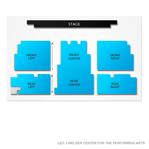 Leo J Welder Center for the Performing Arts Venue Map