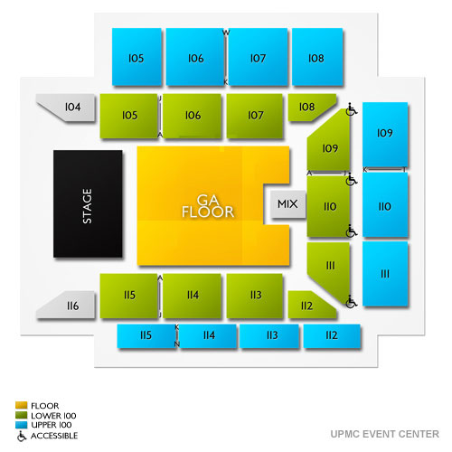 UPMC Events Center Venue Map