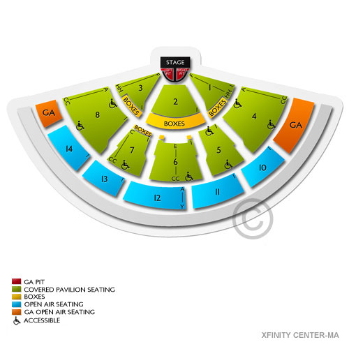 Comcast Center Mansfield Interactive Seating Chart