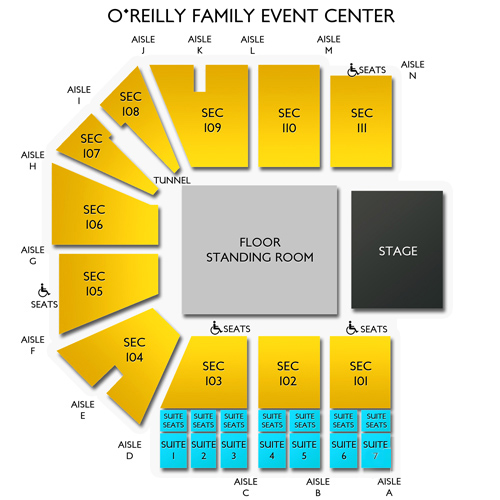 OReilly Family Event Center Seating Chart | Vivid Seats