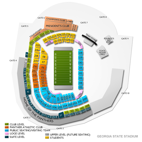 Georgia State Stadium 2019 Seating Chart