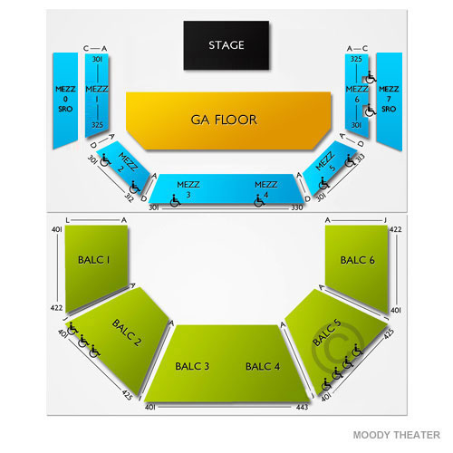 Austin City Limits Live at The Moody Theater 2019 Seating Chart