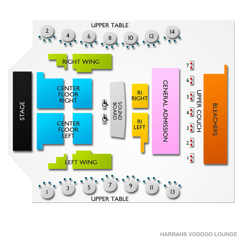 Harrah S Voodoo Lounge Seating Chart