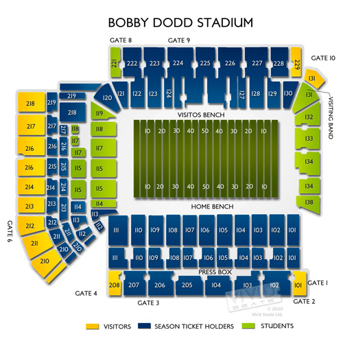 Bobby Dodd Seating Chart