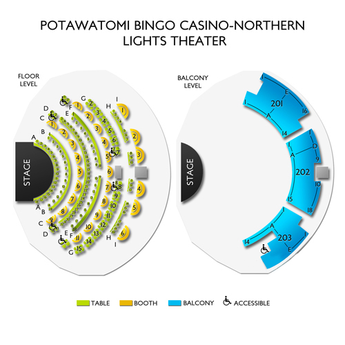 potawatomi hotel casinonorthern lights theaterevent center capacity