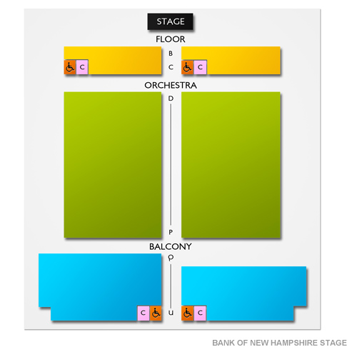 Capitol Center for the Arts - Bank of New Hampshire Stage Venue Map