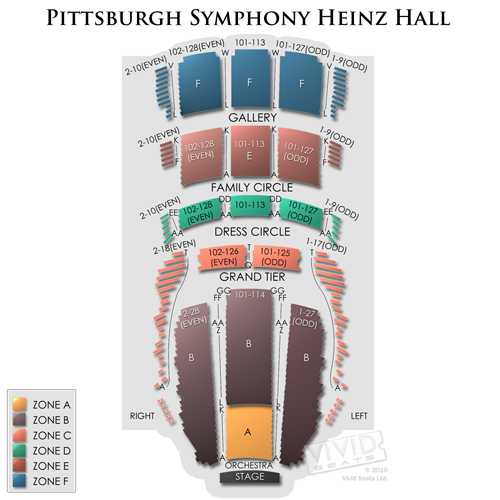 Heinz Hall Seating Chart Detailed