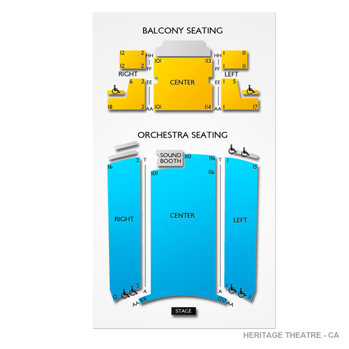 Heritage Theatre - CA Seating Chart | Vivid Seats