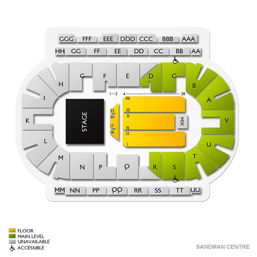 Sandman Centre Venue Map