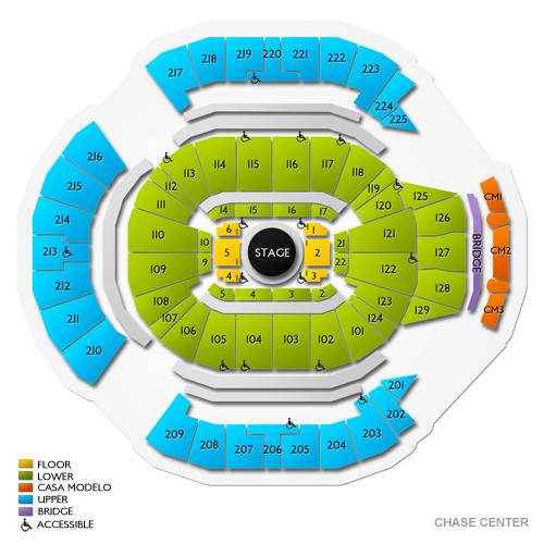 Chase Center Arena Seating Chart