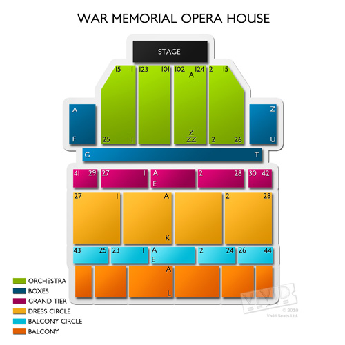 war memorial opera house seating