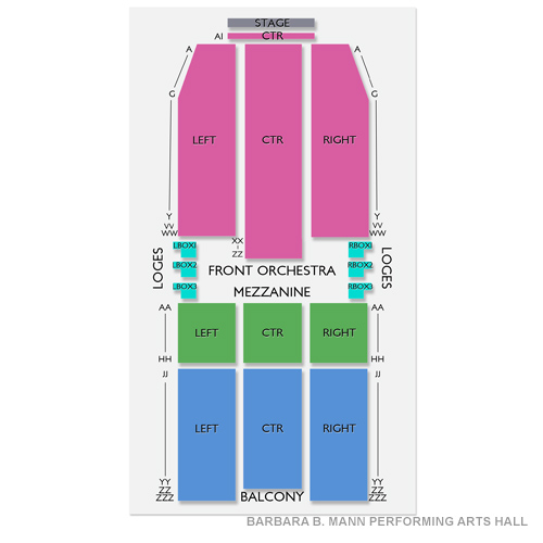 Barbara B. Mann Performing Arts Hall Venue Map