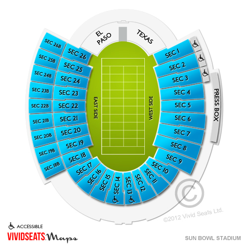 Sun Bowl Stadium Tickets - Sun Bowl Stadium Seating Chart ...