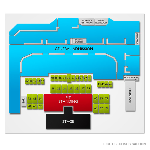 Eight Seconds Saloon Venue Map