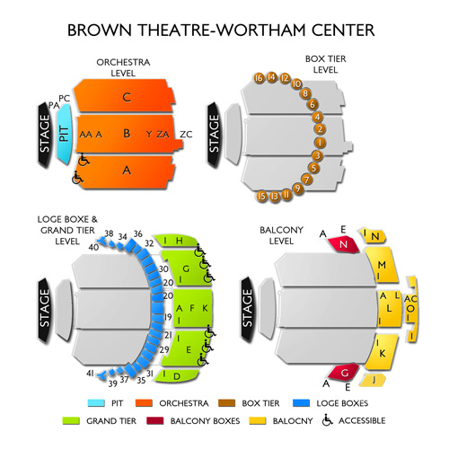 Brown Theater Wortham Center Seating Chart