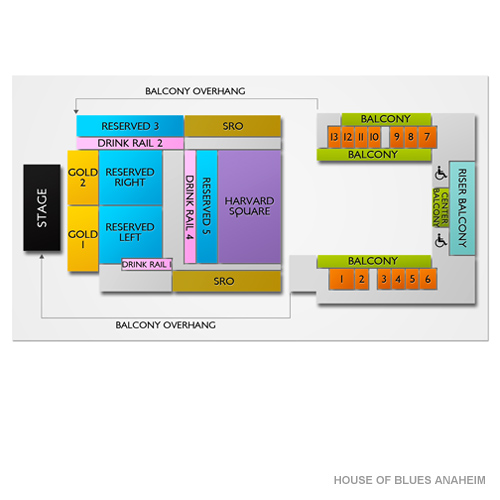House of Blues Anaheim Venue Map