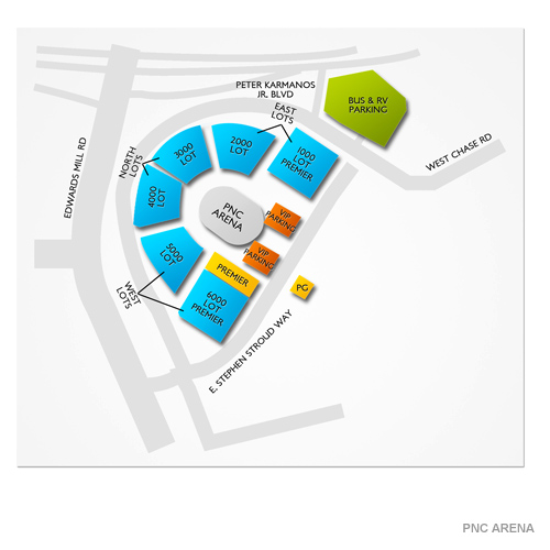 PNC Music Pavilion Parking Map