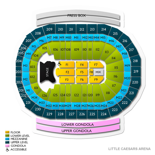 Little Caesars Arena Handicap Seating Chart