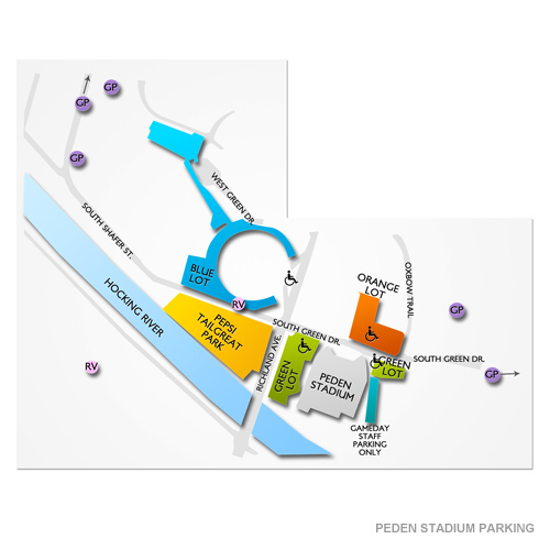 Peden Stadium Parking Venue Map