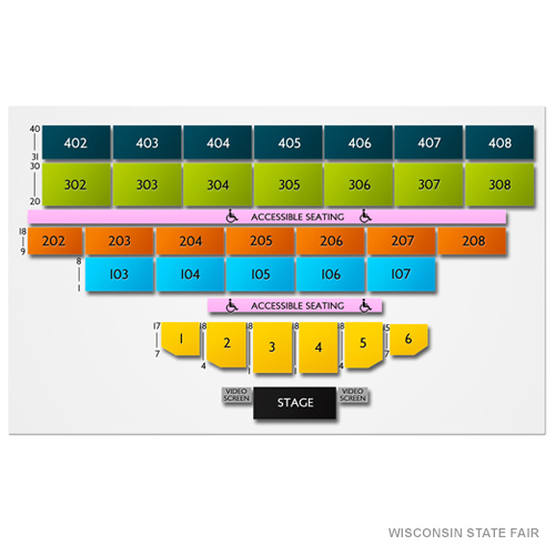 Wisconsin State Fair - Bank Five Nine Main Stage Venue Map