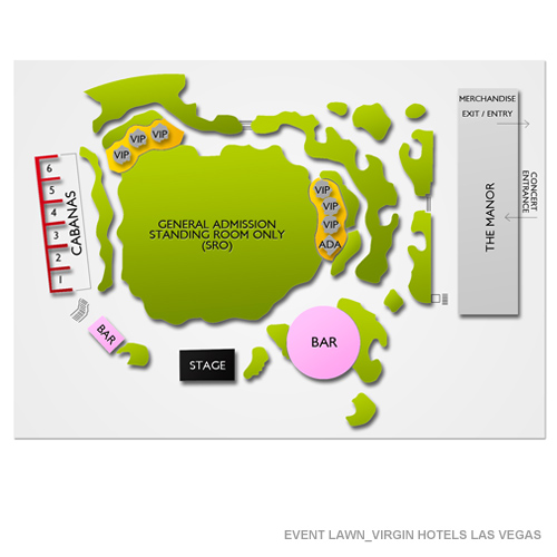Event Lawn at Virgin Hotels Las Vegas Venue Map