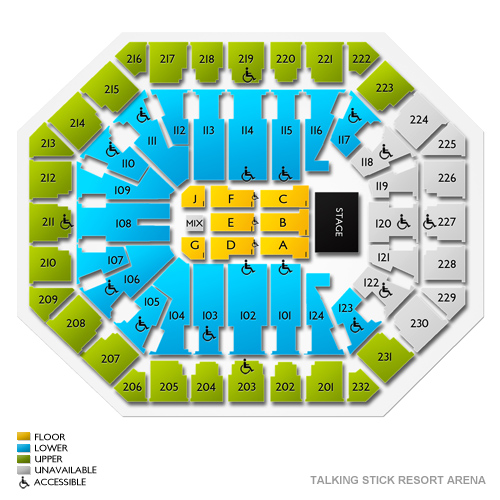 Phoenix Suns Arena Seating Map / Talking Stick Resort Arena Seating Chart Seating Charts Tickets