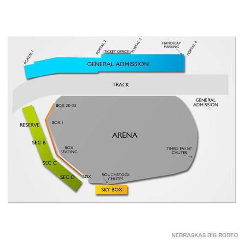 Nebraskas Big Rodeo Venue Map