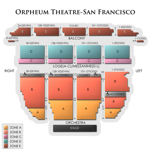 Golden Gate Theater San Francisco Seating Chart
