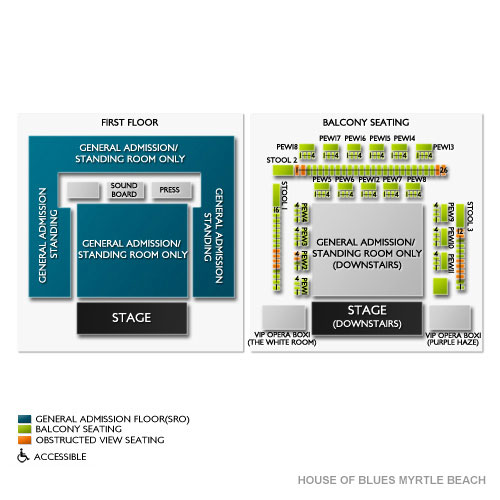 Seating Chart For House Of Blues Myrtle Beach Sc