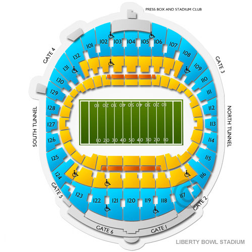 Liberty Bowl Stadium 2019 Seating Chart