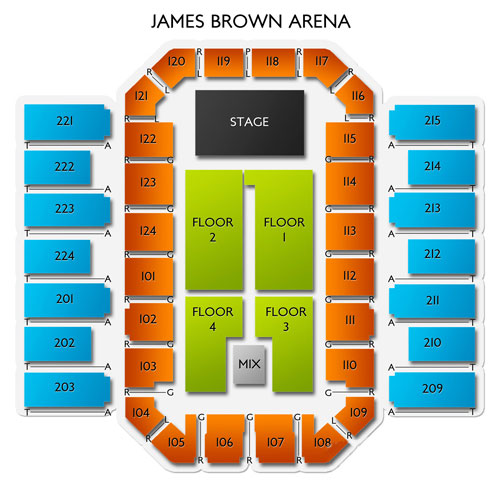 James Brown Arena Augusta Ga Seating Chart