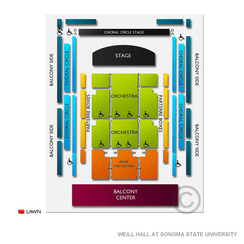 Weill Hall at Sonoma State University Venue Map
