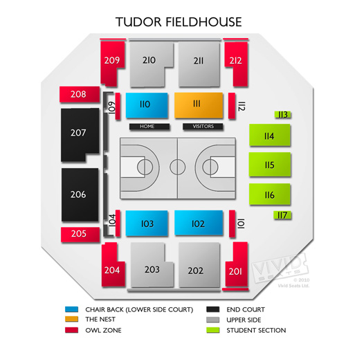 Tudor Fieldhouse Seating Chart | Vivid Seats