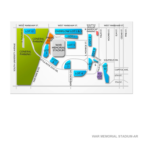 War Memorial Stadium-AR Parking Venue Map