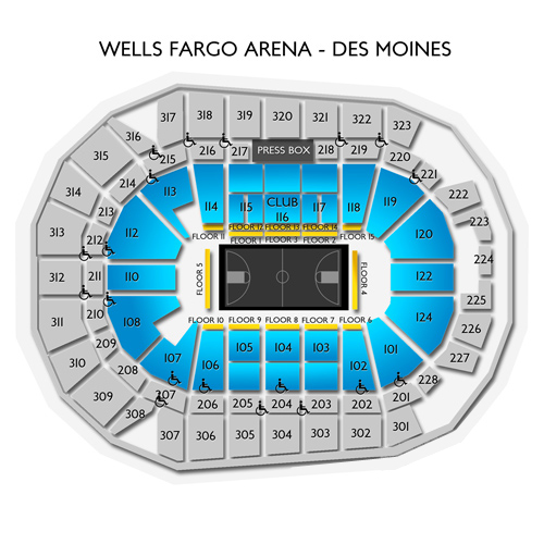 Wells Fargo Arena Des Moines Seating Chart Virtual View